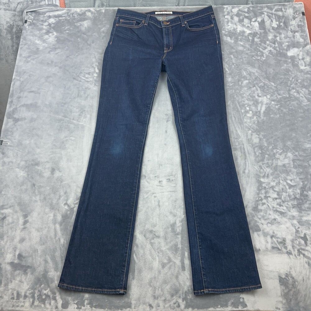 J Brand Jeans Womens Size 32 Blue Dark Wash "Ink" Straight Leg Mid Rise Stretch